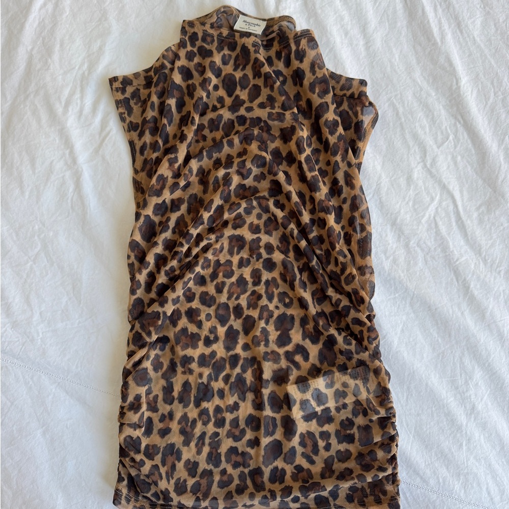 Abercrombie & Fitch Leopard Print mesh sleeveless Top